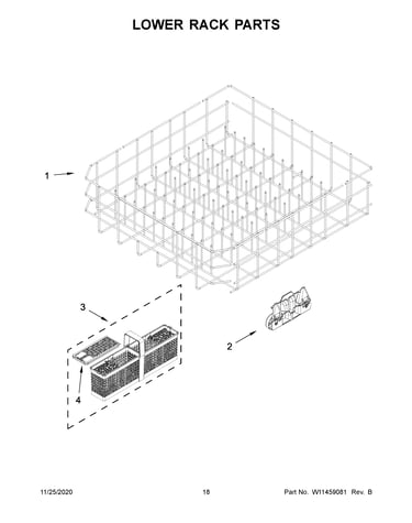 Lower rack parts