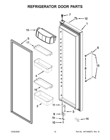 Refrigerator door parts