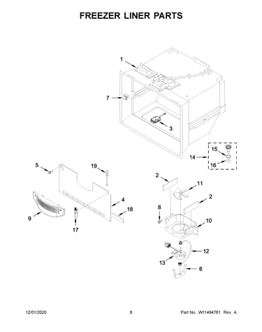 Freezer liner parts