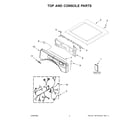 Whirlpool YWED560LHW2 top and console parts diagram