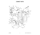 Whirlpool YWED560LHW2 cabinet parts diagram