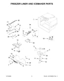 Freezer liner and icemaker parts