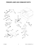 Freezer liner and icemaker parts