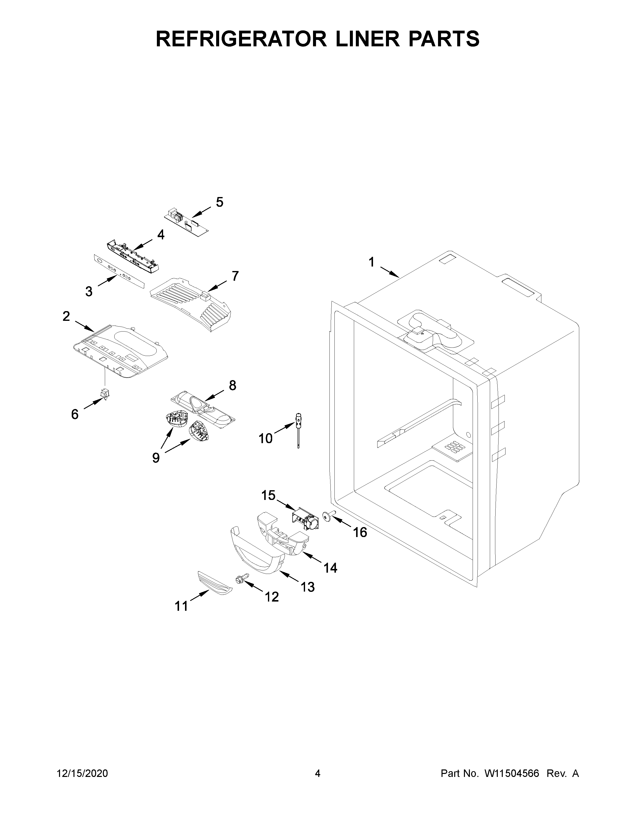 Refrigerator liner parts