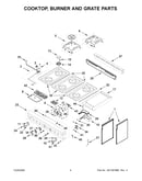 Cooktop, burner and grate parts