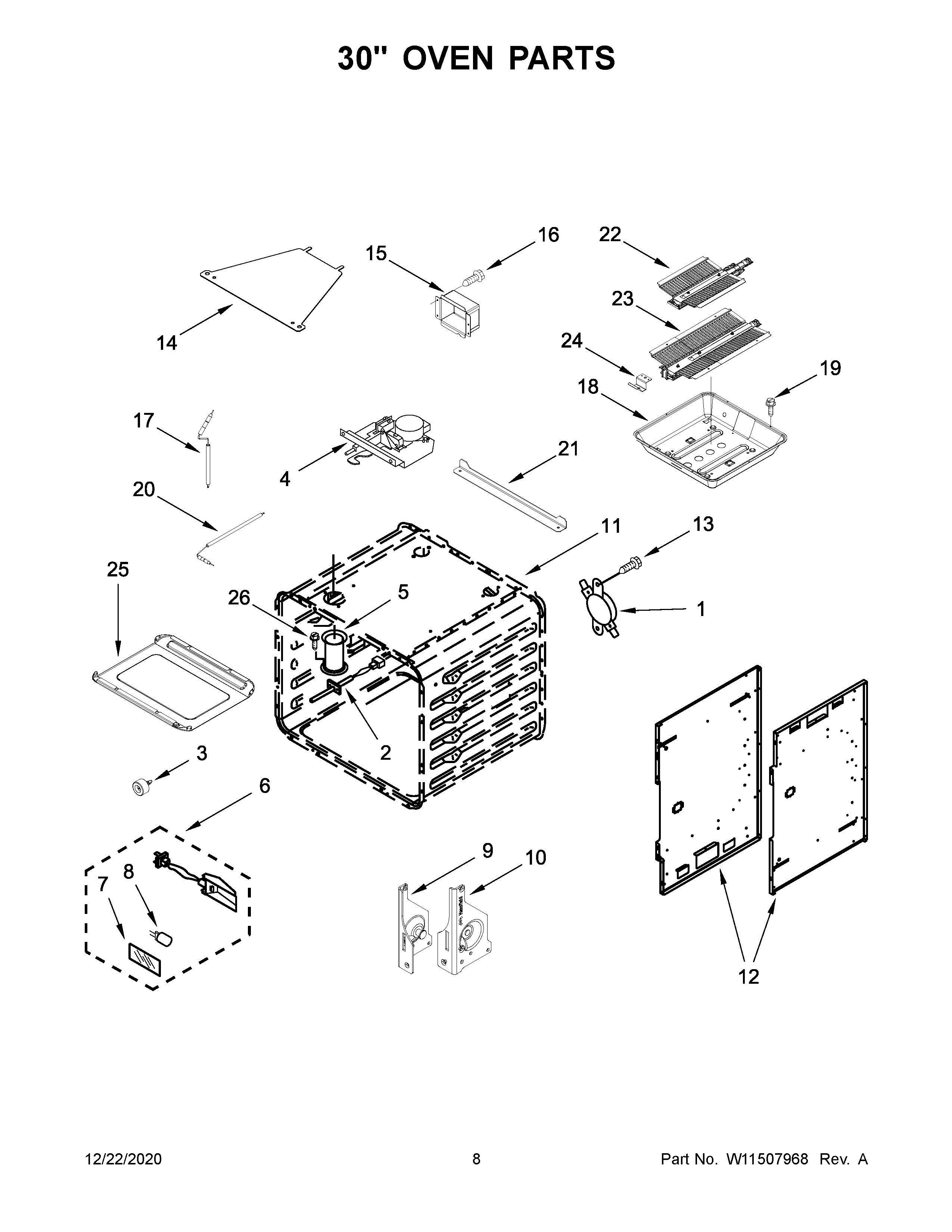 30" oven parts