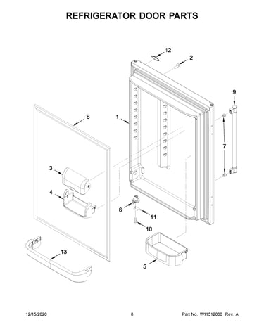 Refrigerator door parts