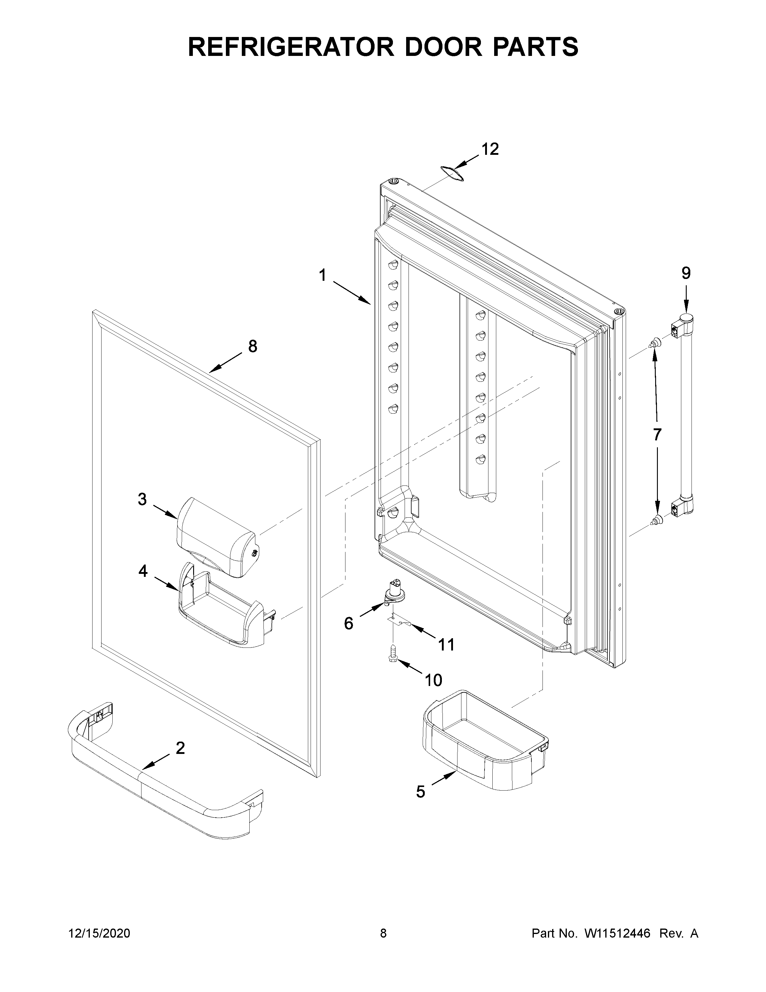 Refrigerator door parts