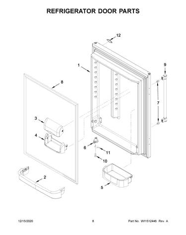 Refrigerator door parts