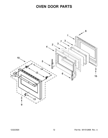 Oven door parts