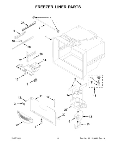Freezer liner parts
