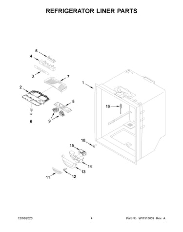 Refrigerator liner parts