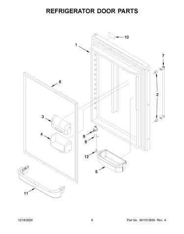 Refrigerator door parts