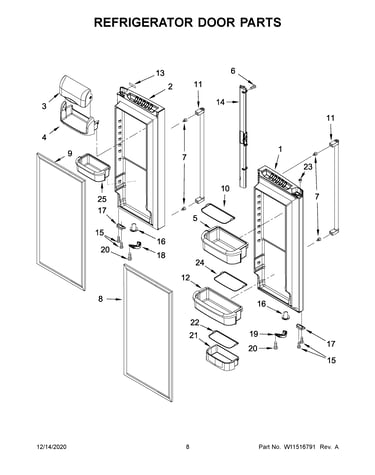 Refrigerator door parts