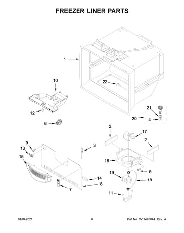 Freezer liner parts