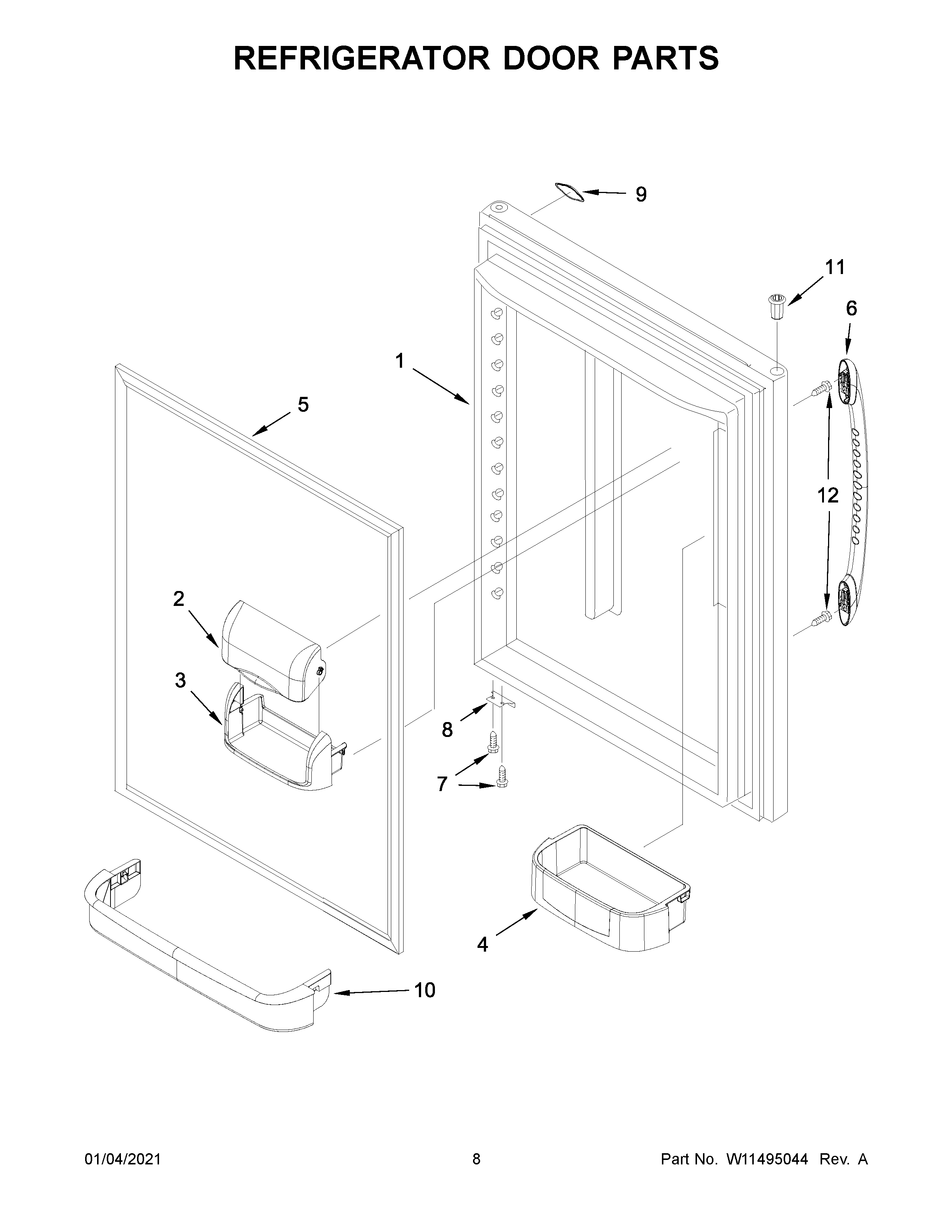 Refrigerator door parts