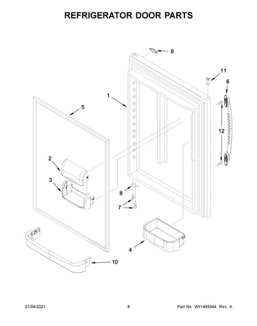 Refrigerator door parts