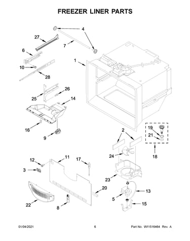 Freezer liner parts