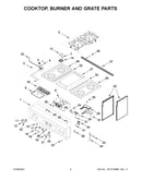 Cooktop, burner and grate parts