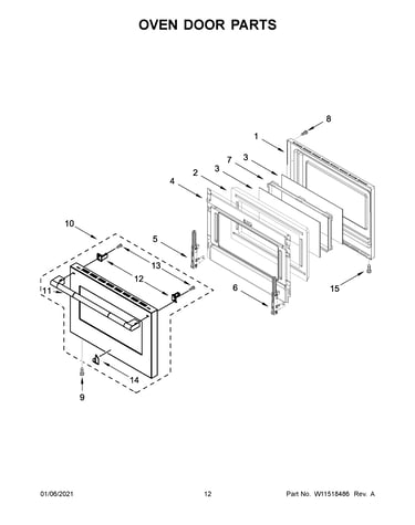 Oven door parts