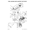 KitchenAid 7KSM175PSZHY0 case, gearing and planetary unit parts diagram