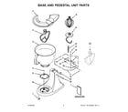 KitchenAid 7KSM175PSZHY0 base and pedestal unit parts diagram