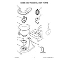 KitchenAid KSM175PSHY0 base and pedestal unit parts diagram