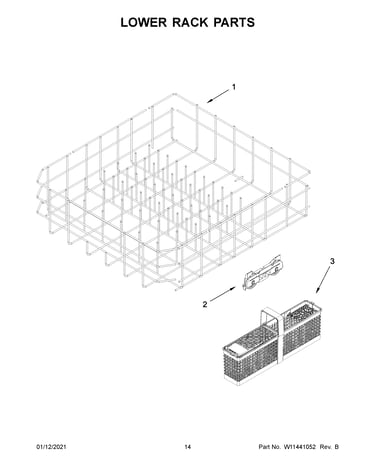 Lower rack parts