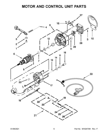 Motor and control unit parts