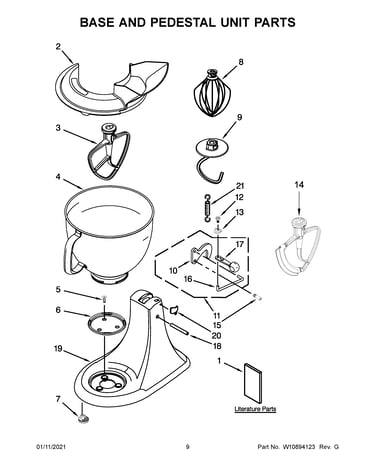 Base and pedestal unit parts