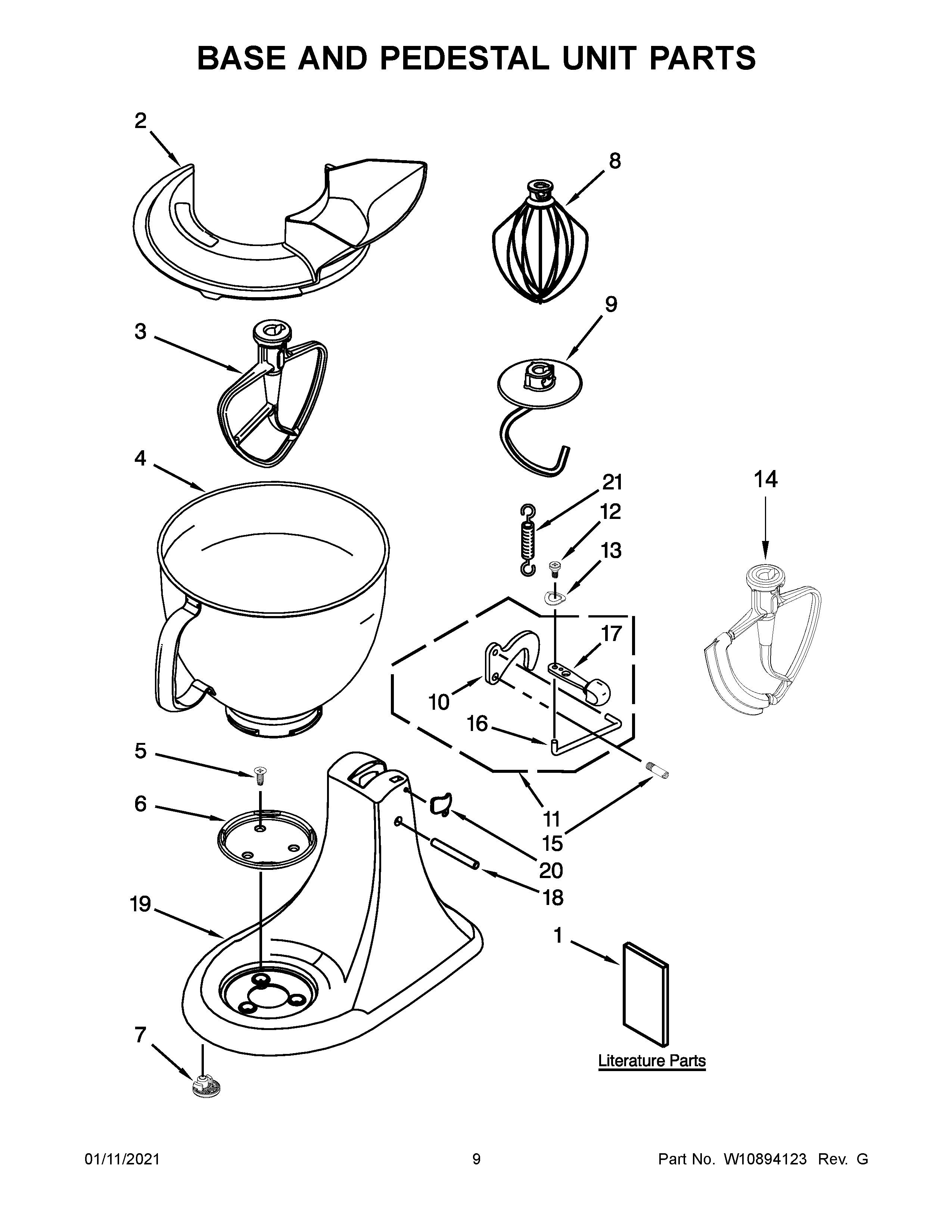 BASE AND PEDESTAL UNIT PARTS