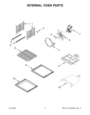 Internal oven parts