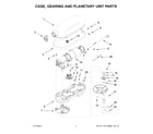 KitchenAid 5KSM7580XEBK0 case, gearing and planetary unit parts diagram