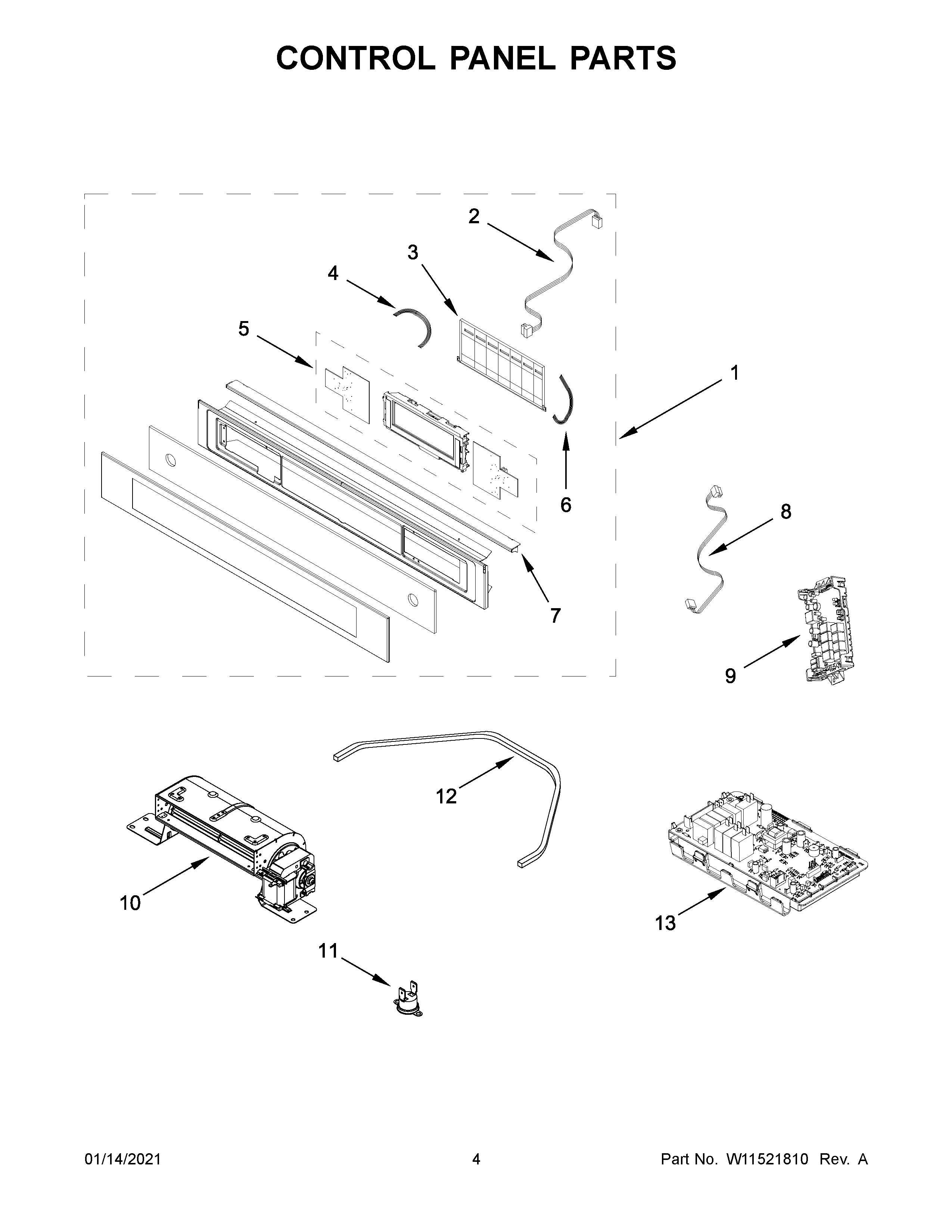 Control panel parts