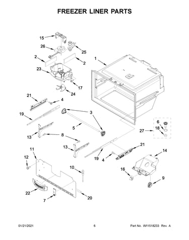 Freezer liner parts