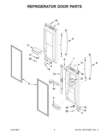 Refrigerator door parts