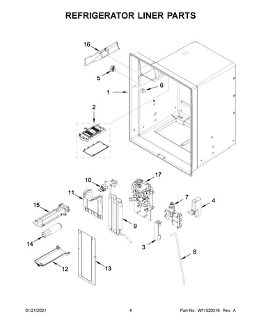 Refrigerator liner parts