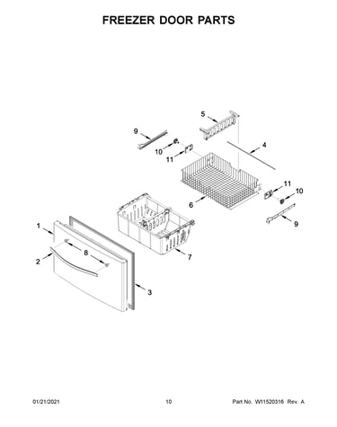 Freezer door parts