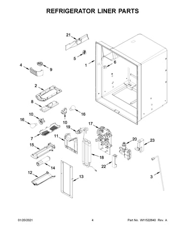 Refrigerator liner parts