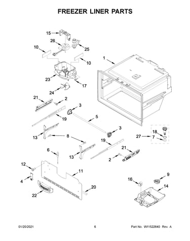 Freezer liner parts