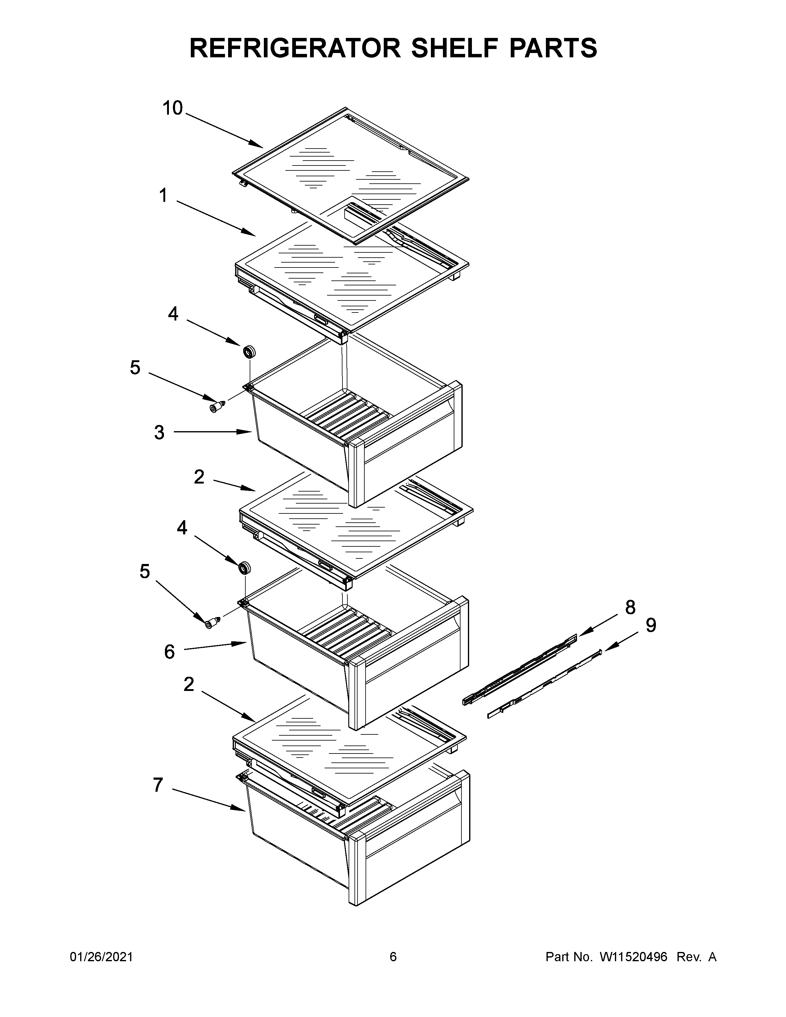 REFRIGERATOR SHELF PARTS