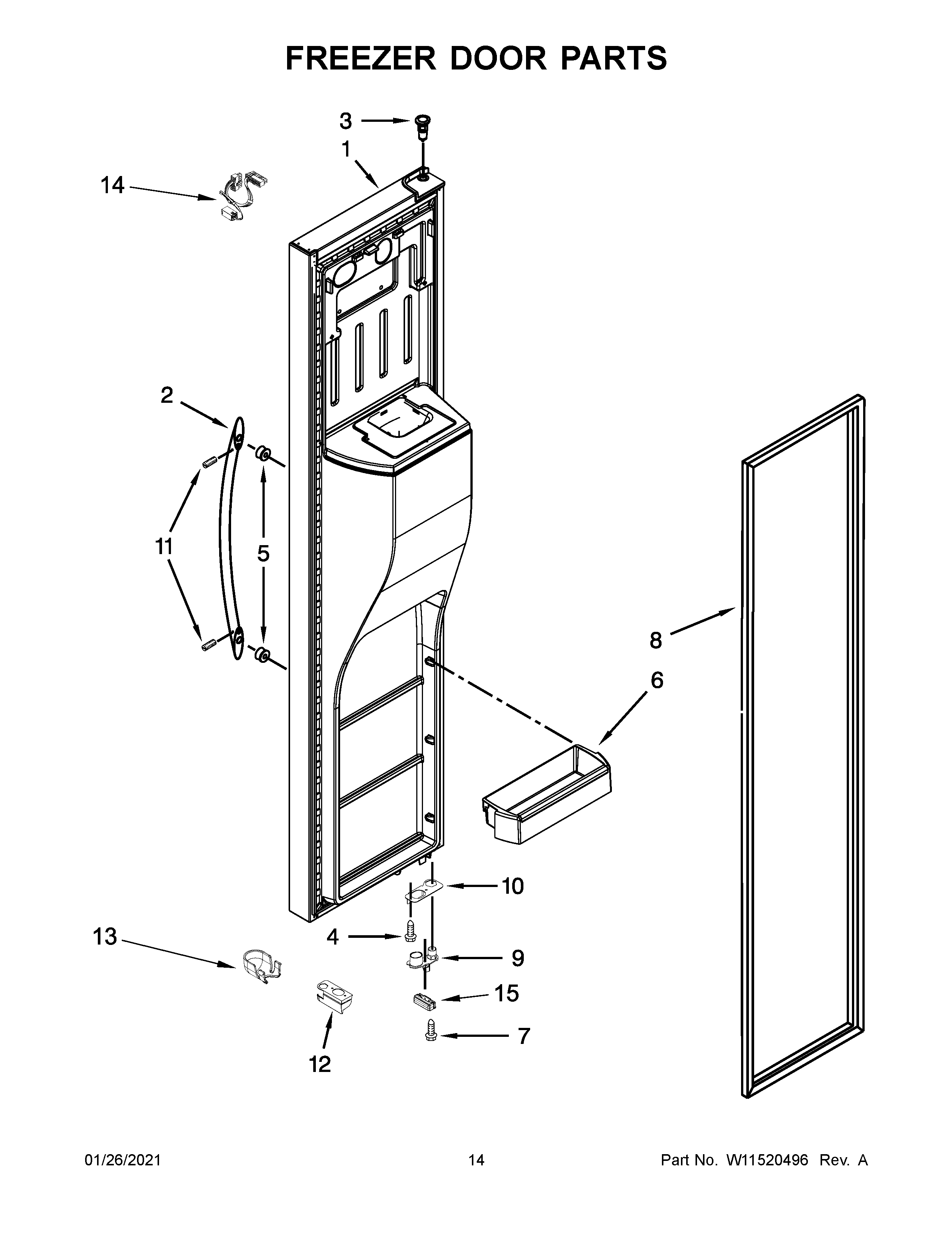 Freezer door parts