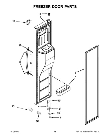 Freezer door parts
