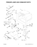 Freezer liner and icemaker parts