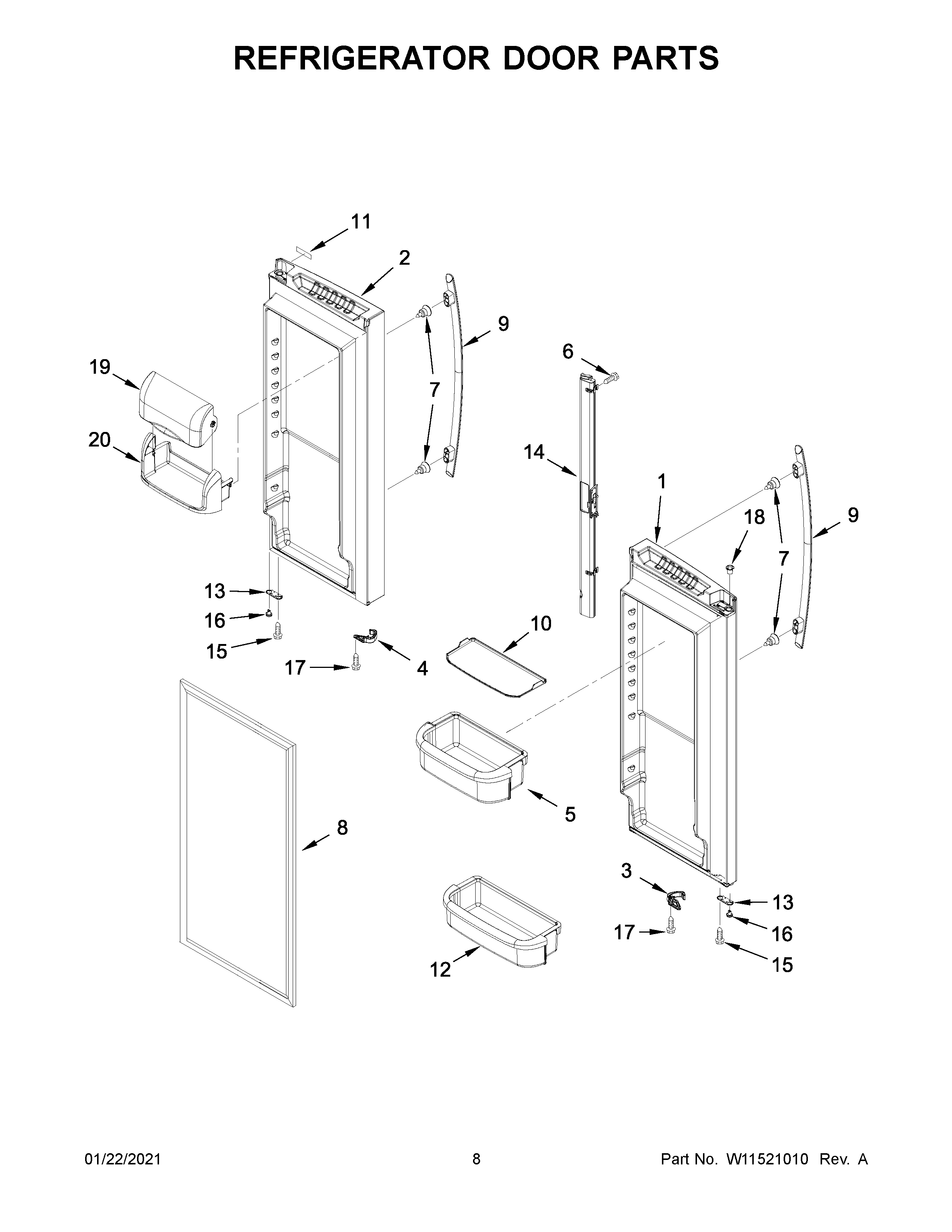 REFRIGERATOR DOOR PARTS