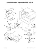Freezer liner and icemaker parts