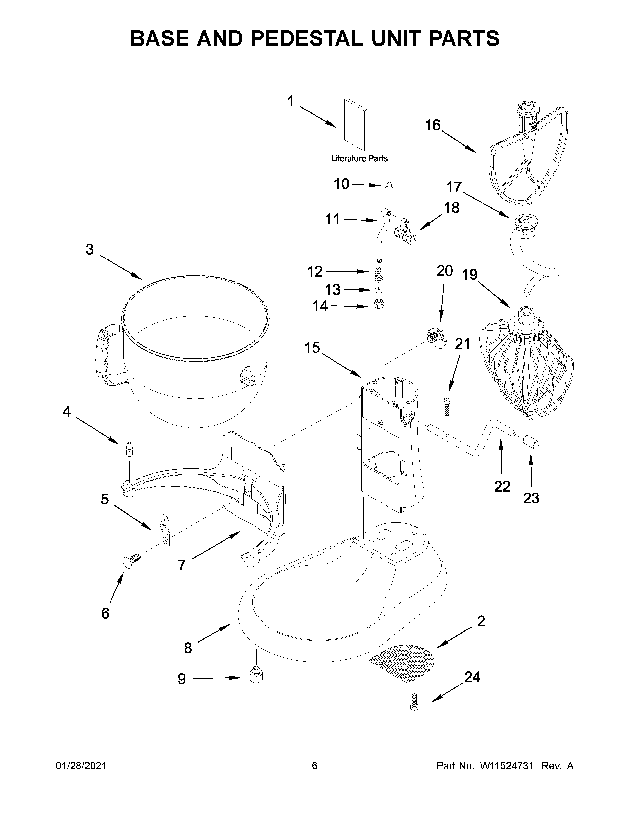 BASE AND PEDESTAL UNIT PARTS