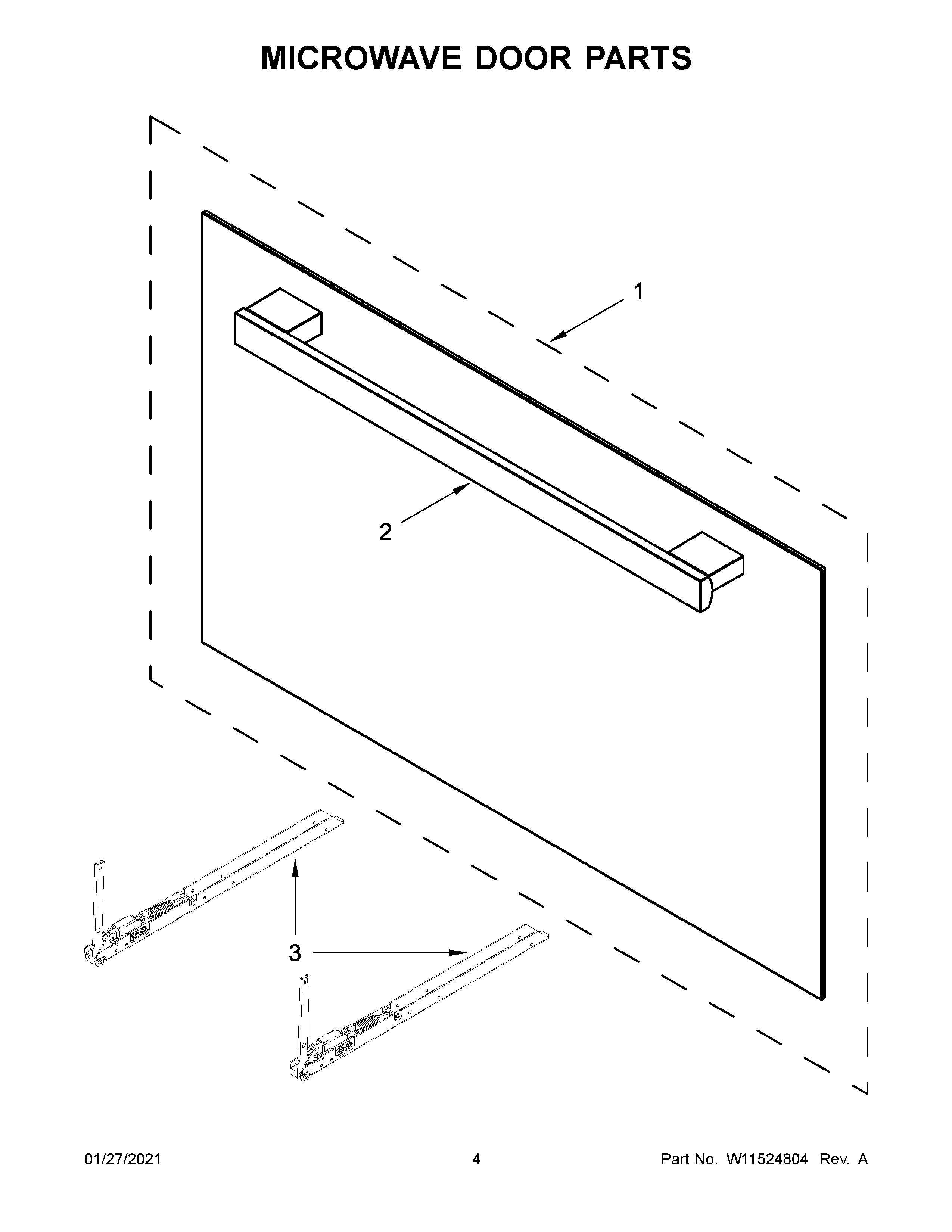 Microwave door parts