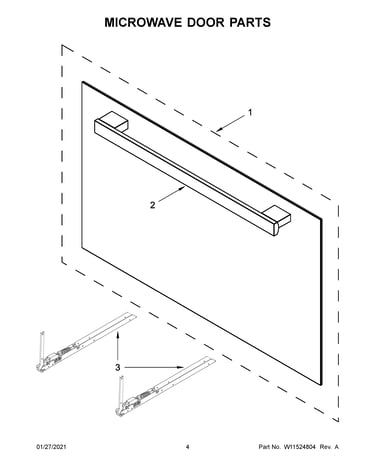 Microwave door parts