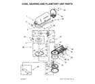 KitchenAid KSM150FBER0 case, gearing and planetary unit parts diagram
